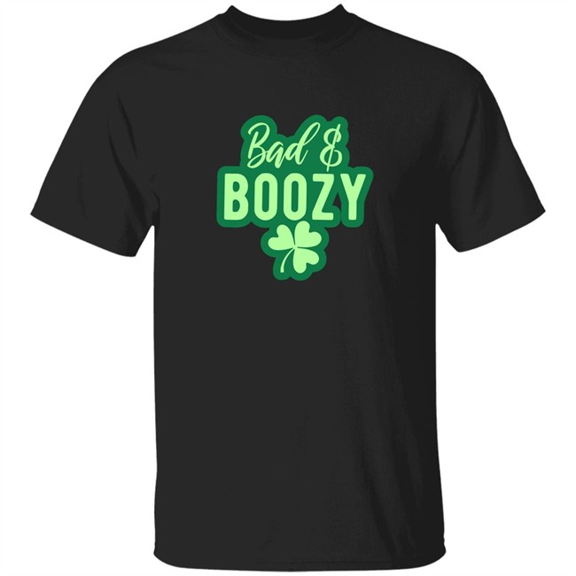 Bad and boozy shamrock shirt sweatshirt st patrick's day