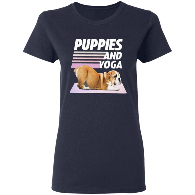 Puppies and yoga shirt