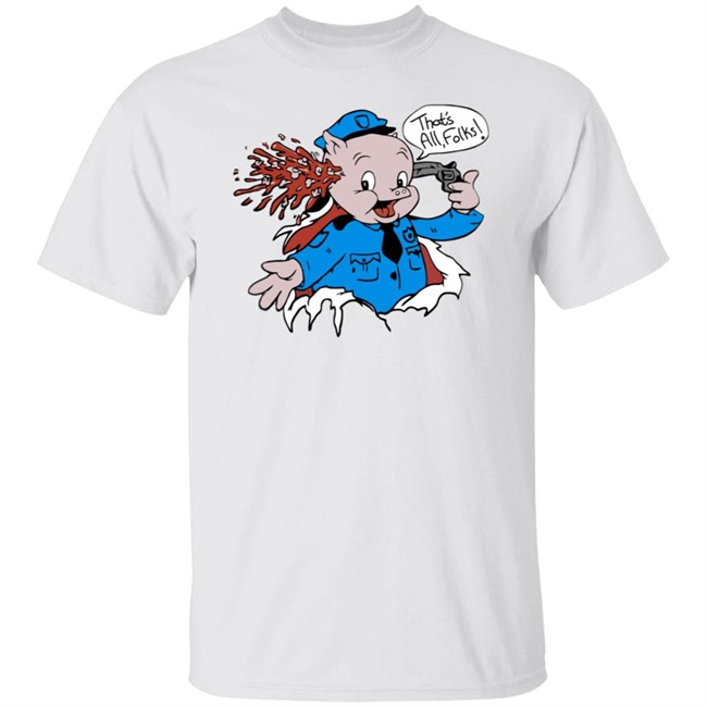 Official 80stees Store Joe Joegan Porky Pig Thats All Folks Tee Shirt That's All Folks Porky Pig Looney Tunes T Shirt