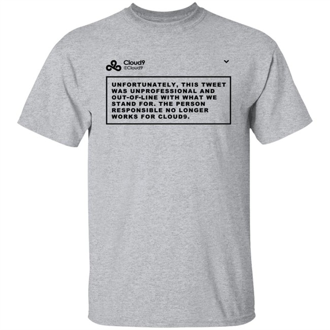 Cloud9 C9 Mateus This Tweet Was Unprofessional T Shirt Cloud9 C9 Mateus This Tweet Was Unprofessional T Shirt - Image 2