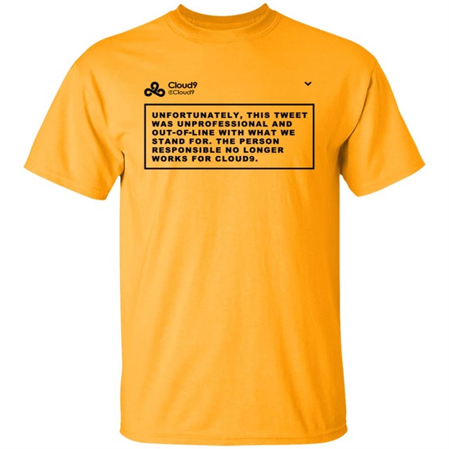 Cloud9 C9 Mateus This Tweet Was Unprofessional T Shirt Cloud9 C9 Mateus This Tweet Was Unprofessional T Shirt - Image 4